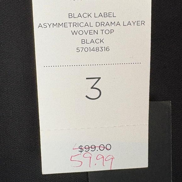 NWT Black Label by Chico's Black Asymmetrical Drama Layer Woven Tunic Tank - Picture 8 of 12